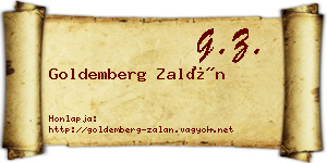 Goldemberg Zalán névjegykártya